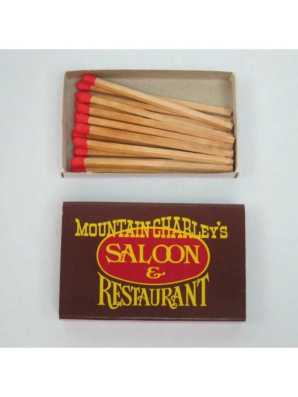 2 Vintage Matchboxes Victoria Station Mountain Charleys Saloon California Match